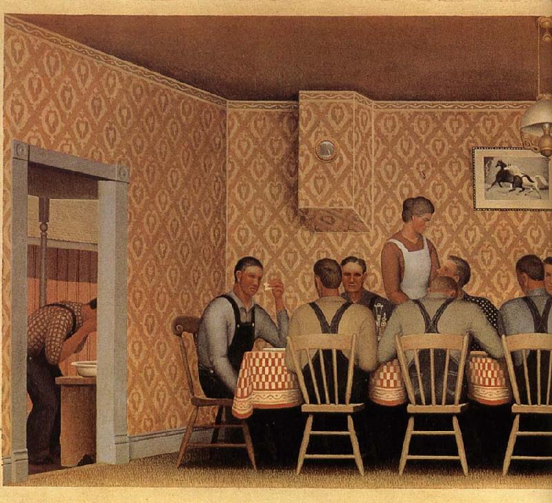 Grant Wood The Thresher-s supper oil painting image